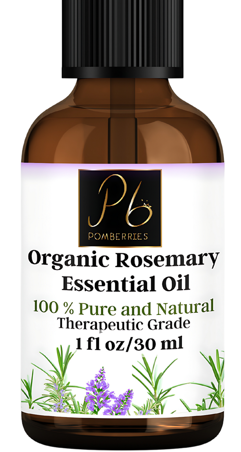 Pomberries Organic Rosemary Essential Oil 100% Pure & Natural for Skin, Face Hair Care Aromatherapy Diffuser Hair Growth Conditioner