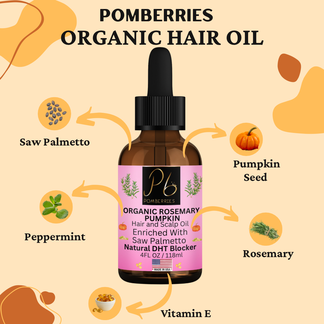 Organic Rosemary Mint Scalp & Hair Repair and Growth Oil With Organic Pumpkin Seed Oil, Organic Peppermint Essential Oil, Saw Palmetto Oil 4 fl oz