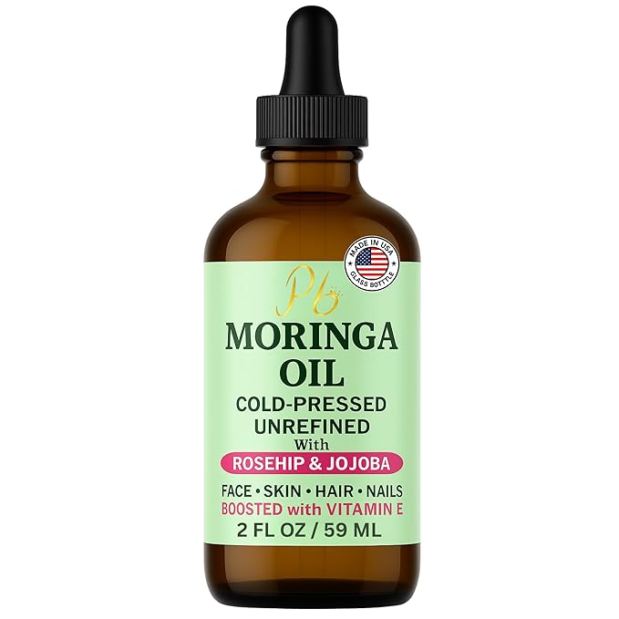 Moringa Oil Face Serum for Women with Rosehip, Jojoba & Vitamin E – Cold-Pressed, Unrefined & Lightweight Face Oil Serum – Hydrating, Anti-Aging & Moisturizing Skin Care for Healthy-Looking Skin