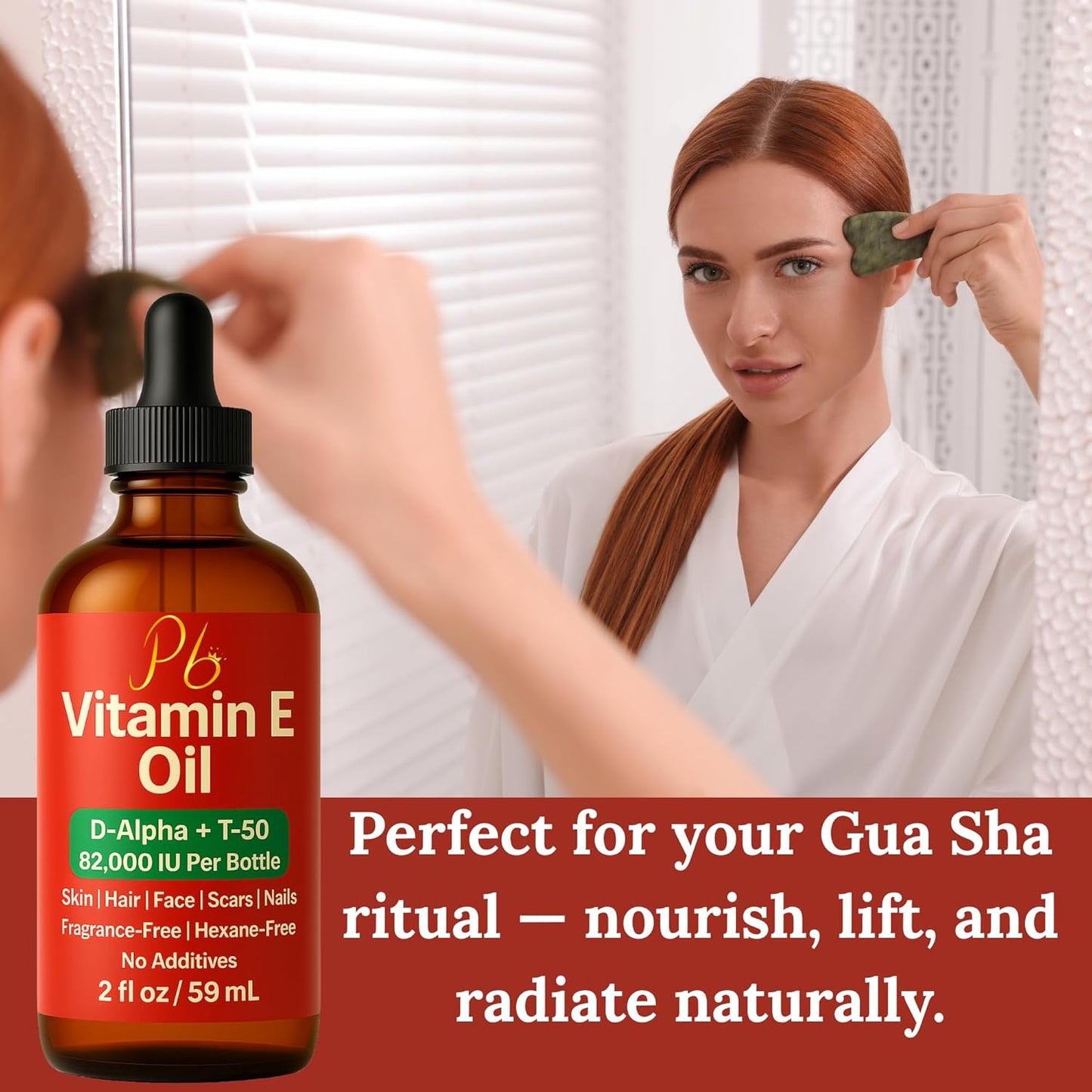 Vitamin E Oil – 82,000 IU | Broad-Spectrum Tocopherols (D-Alpha, Gamma, Beta, Delta) | Scar, Stretch Mark & Dry Skin Care | Face, Hair, Body & Massage – 2 fl oz Glass Bottle, Made in USA
