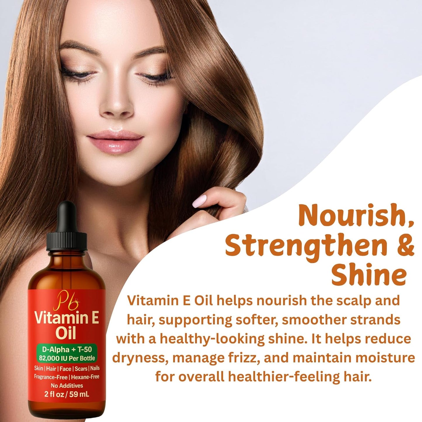Vitamin E Oil – 82,000 IU | Broad-Spectrum Tocopherols (D-Alpha, Gamma, Beta, Delta) | Scar, Stretch Mark & Dry Skin Care | Face, Hair, Body & Massage – 2 fl oz Glass Bottle, Made in USA