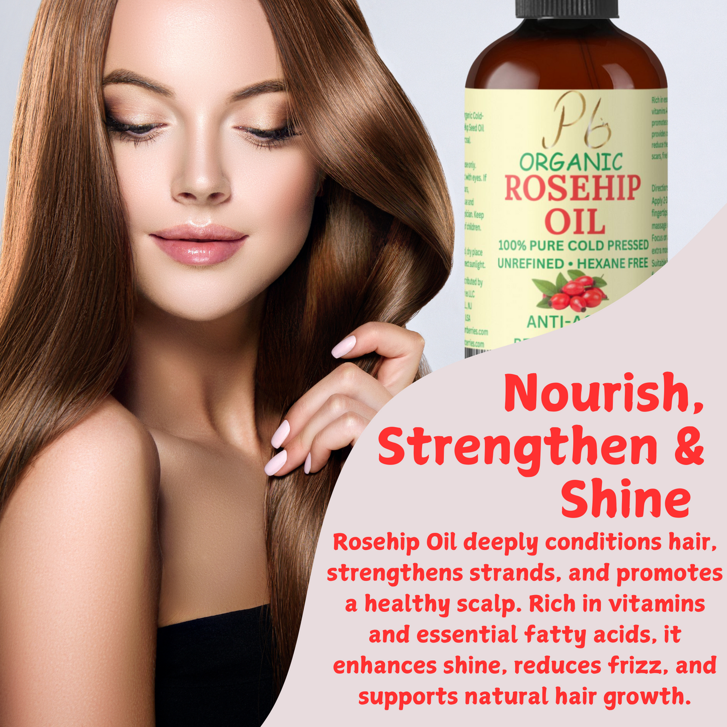 Organic Rosehip Oil for Face & Skin – 4 fl oz | Cold-Pressed Rose Hip Seed Oil | Anti-Aging Facial Oil | Reduces Wrinkles | Rich in Vitamin C, Retinol & Fatty Acids | Glass Bottle