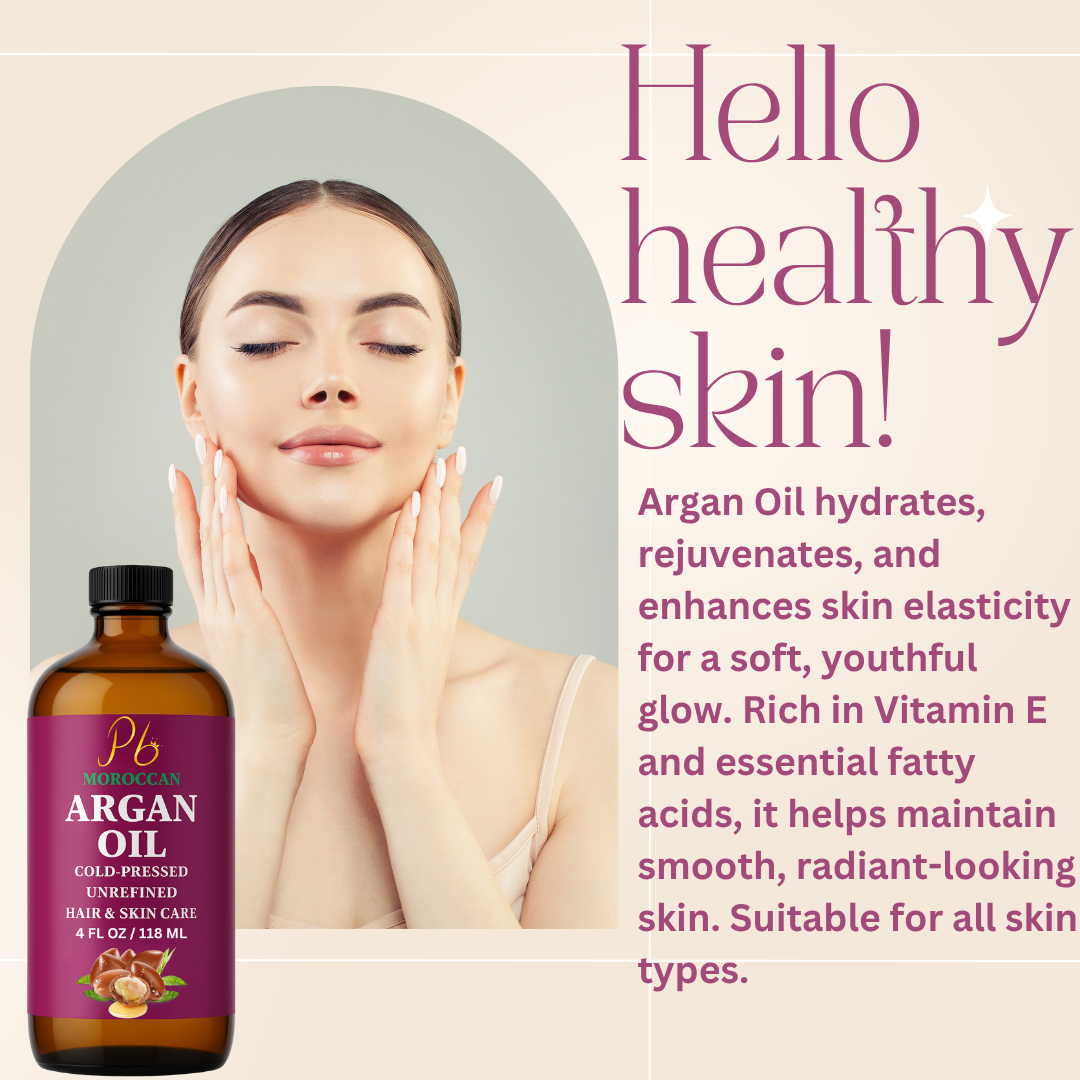 Argan Oil – 100% Pure Moroccan Argan Oil for Hair | Cold-Pressed, Unrefined & Hexane-Free | Natural Moisturizer for Dry Hair, Skin & Face | Carrier & Massage Oil, Glass Bottle 4 fl oz
