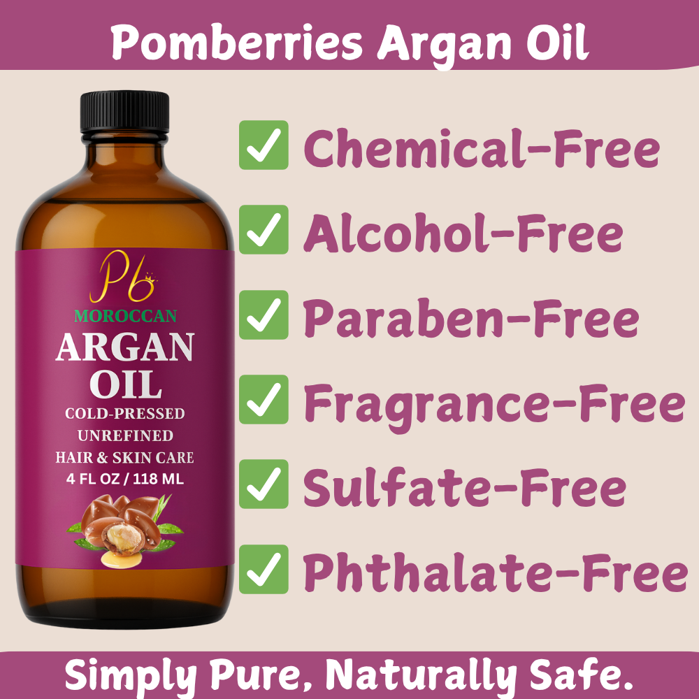 Argan Oil – 100% Pure Moroccan Argan Oil for Hair | Cold-Pressed, Unrefined & Hexane-Free | Natural Moisturizer for Dry Hair, Skin & Face | Carrier & Massage Oil, Glass Bottle 4 fl oz