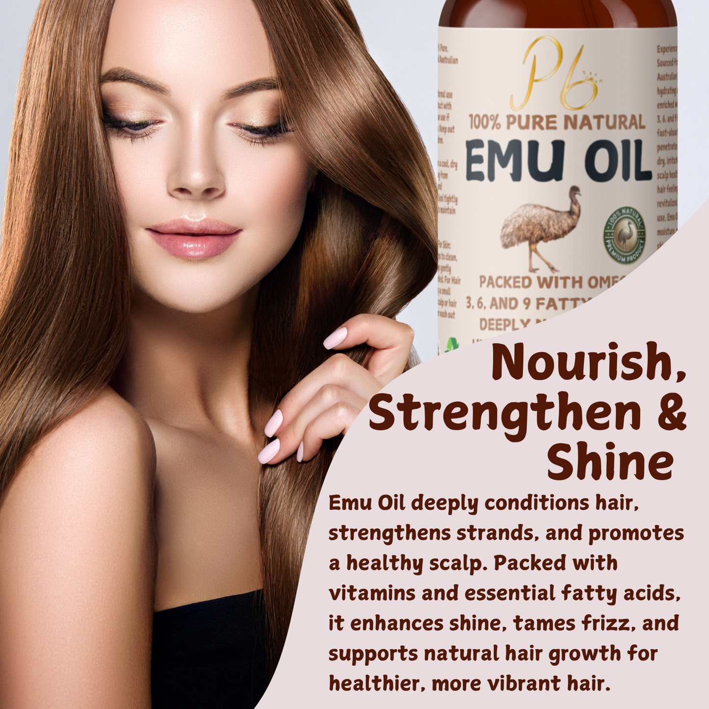 100% Pure Australian Emu Oil – Refined & Unscented | Natural Pain Relief, Anti-Inflammatory, Anti-Aging Moisturizer | Skin, Joints, Scalp | Non-Greasy | 4 fl oz Glass Bottle