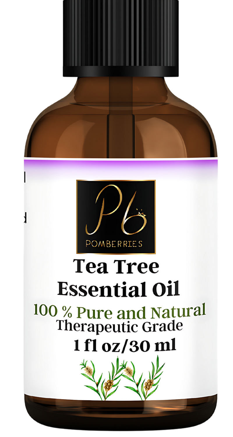 Tea Tree Essential Oil 100% Pure Natural Unadulterated Therapeutic Grade Oil for Hair and Skin 1 fl oz by Pomberries