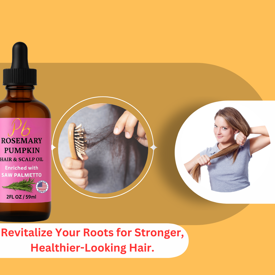 Rosemary Hair Oil – Rosemary & Pumpkin Seed Oil for Hair & Scalp – With Saw Palmetto, Mint & Vitamin E – Deep Conditioning & Nourishing, - Rosemary Oil 2 fl oz