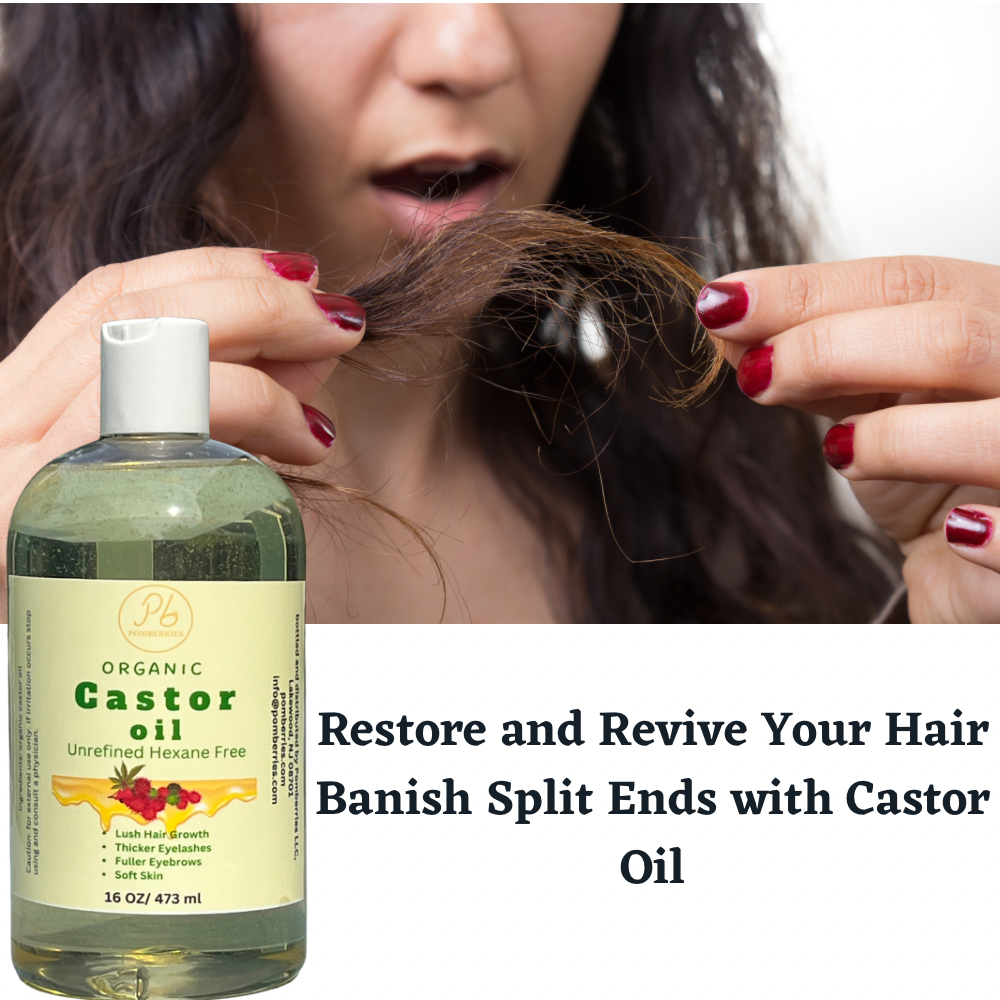 Organic Castor Oil for Hair, Eyebrows, Lashes, Skin & Nail, USP Grade Hexane Free 100% Pure Premium Castor Oil 16 fl oz