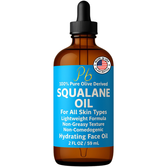 Squalane Oil, Derived from Olives, Moisturizer for Face, Skin & Hair, Face Oil, Anti-Aging, Plumping, Firming, Natural Body Oil, Squalne Oil for Face, Vegan 2 fl oz ( MADE IN USA )