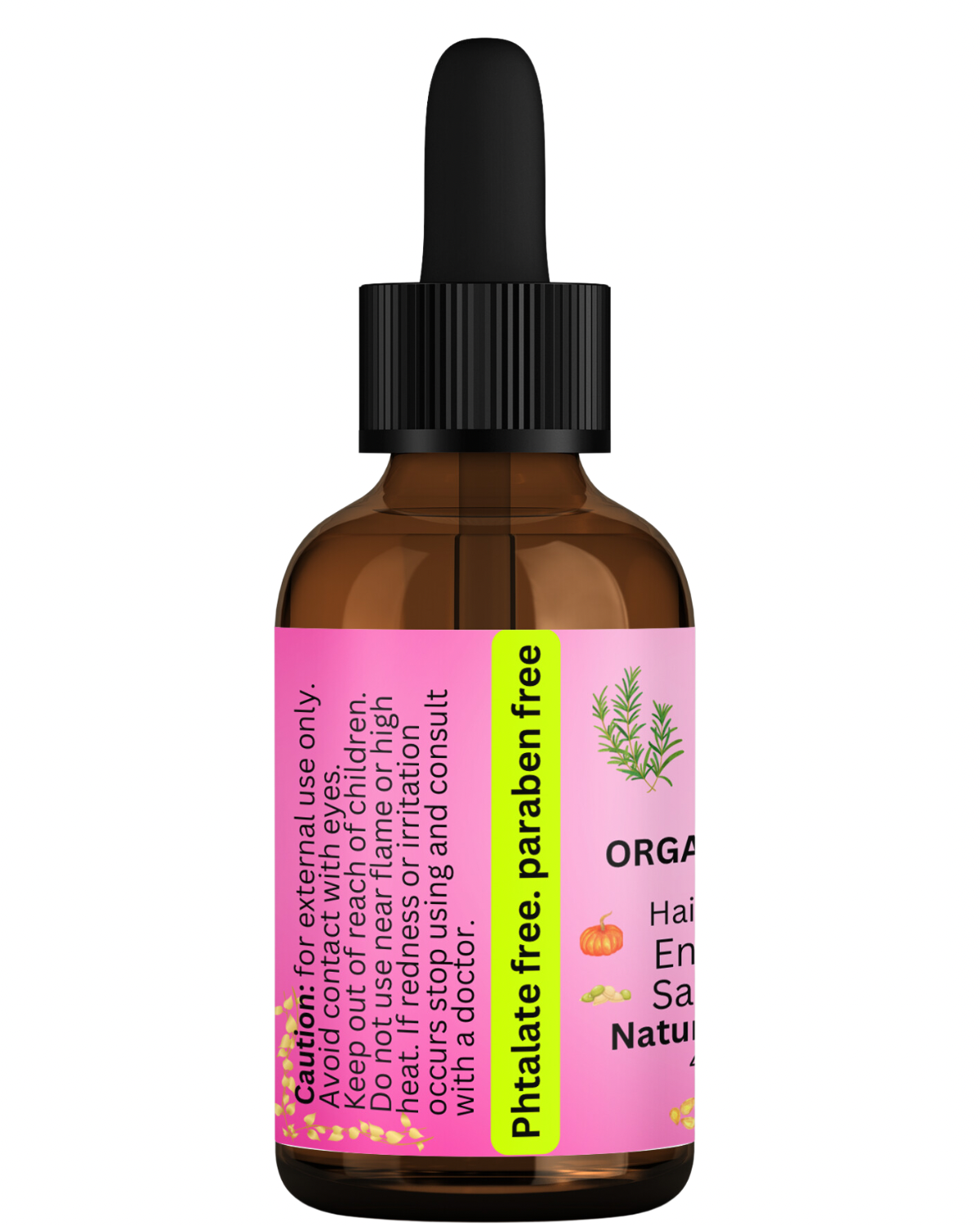 Organic Rosemary Mint Scalp & Hair Repair and Growth Oil With Organic Pumpkin Seed Oil, Organic Peppermint Essential Oil, Saw Palmetto Oil 4 fl oz