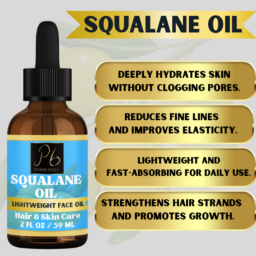 Squalane Oil Derived from Organic Olives, Moisturizer for Face, Skin & Hair, Face Oil, Anti-Aging, Plumping, Firming, Natural Body Oil, Squalne Oil for Face, Vegan 2 fl oz