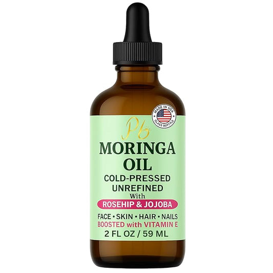 Moringa Oil Face Serum for Women with Rosehip, Jojoba & Vitamin E – Cold-Pressed, Unrefined & Lightweight Face Oil Serum – Hydrating, Anti-Aging & Moisturizing Skin Care for Healthy-Looking Skin