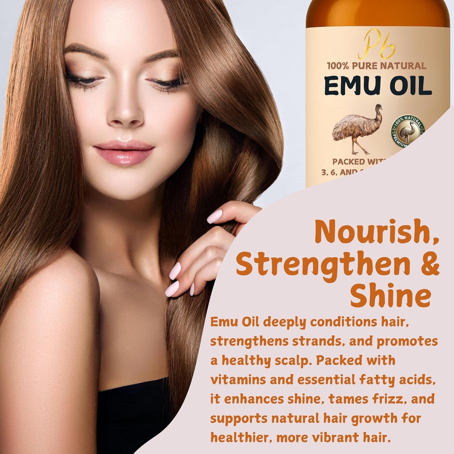100% Pure Australian Emu Oil – Refined & Unscented | Natural Pain Relief, Anti-Inflammatory, Anti-Aging Moisturizer | Skin, Joints, Scalp | Non-Greasy | 4 fl oz Glass Bottle