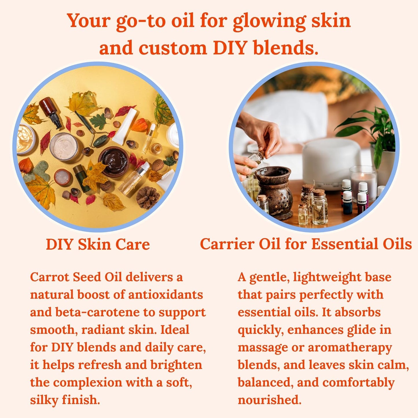 Pomberries Carrot Seed Oil – 100% Pure Cold-Pressed Carrier Oil for Face, Hair & Skin – Hexane-Free Natural Moisturizer, 4 fl oz Glass Bottle, Made in USA