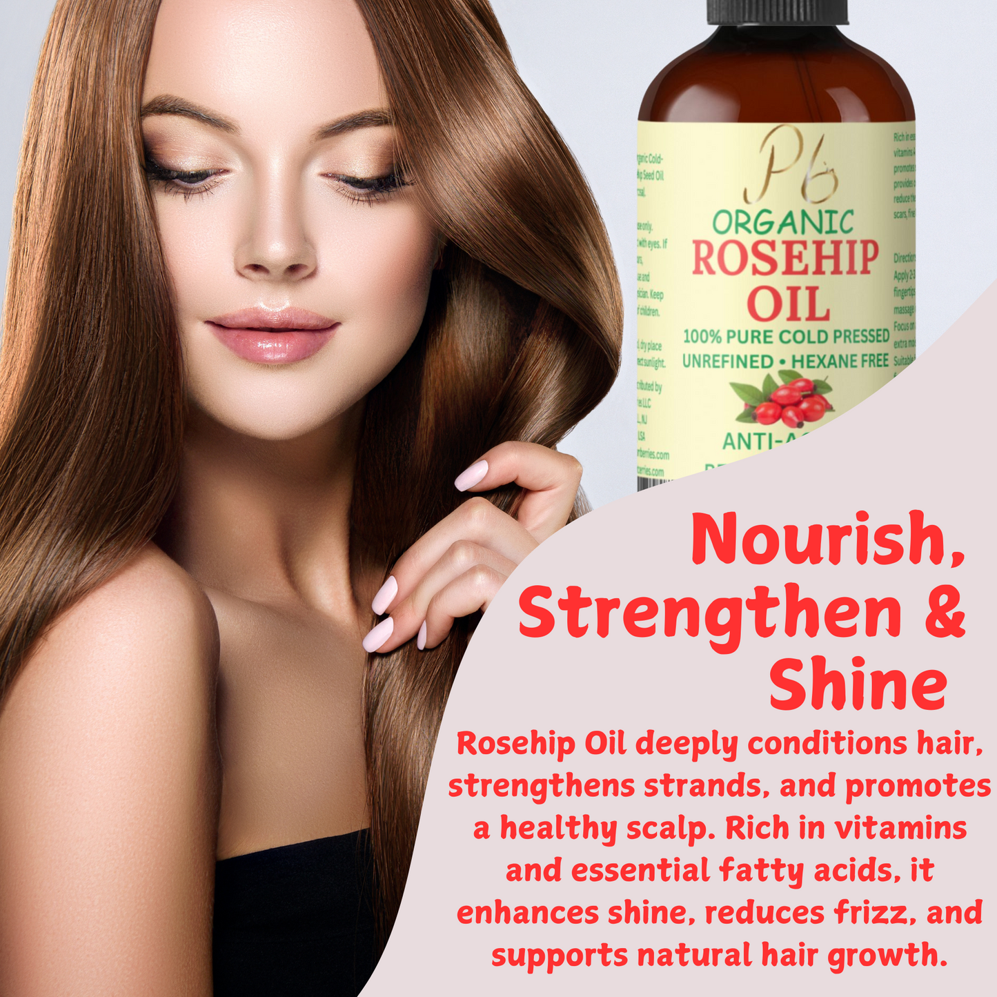 Rosehip Oil for Face & Skin, Organic Rose Hip Seed Face Oil for Anti-Aging, Reduces Appearance of Wrinkles, Rich In Vitamin C, Retinol & Fatty Acids, Carrier Oil- Glass Bottle 4 fl oz