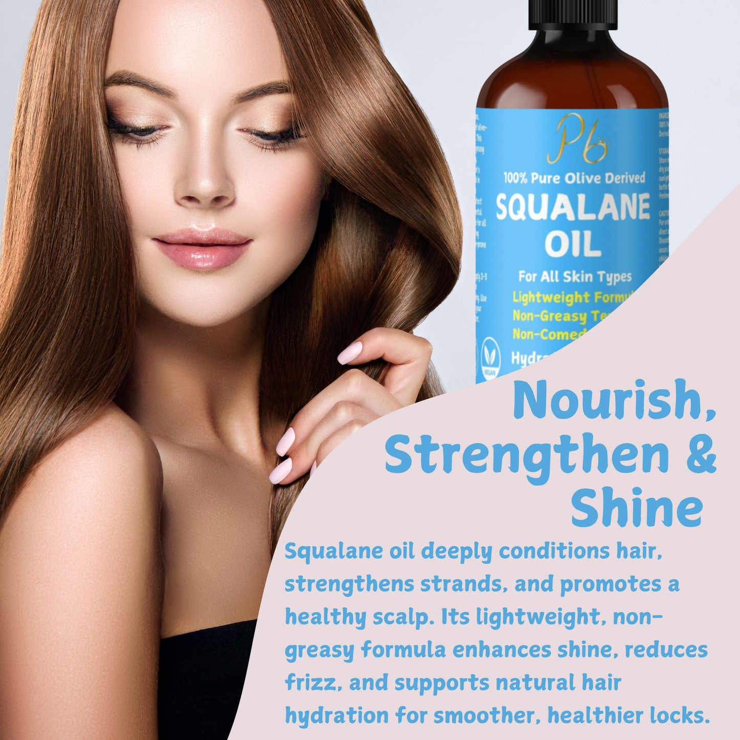 Squalane Oil Derived from Organic Olives, Moisturizer for Face, Skin & Hair, Face Oil, Anti-Aging, Plumping, Firming, Natural Body Oil, Squalne Oil for Face, Vegan 2 fl oz ( MADE IN USA )
