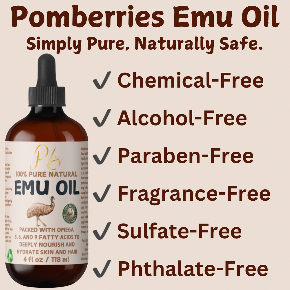 Emu Oil- 100% Pure Natural Australian Emu Oil, Refined, Unscented, Anti-Aging Skin Moisturizer, Hydrating Face & Body Oil, Emu Oil for Pain Relief