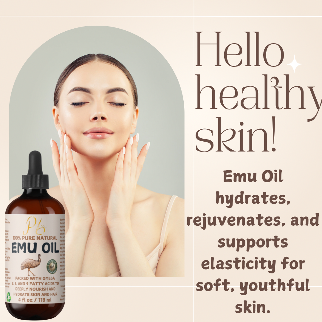 100% Pure Australian Emu Oil – Refined & Unscented | Natural Pain Relief, Anti-Inflammatory, Anti-Aging Moisturizer | Skin, Joints, Scalp | Non-Greasy | 4 fl oz Glass Bottle