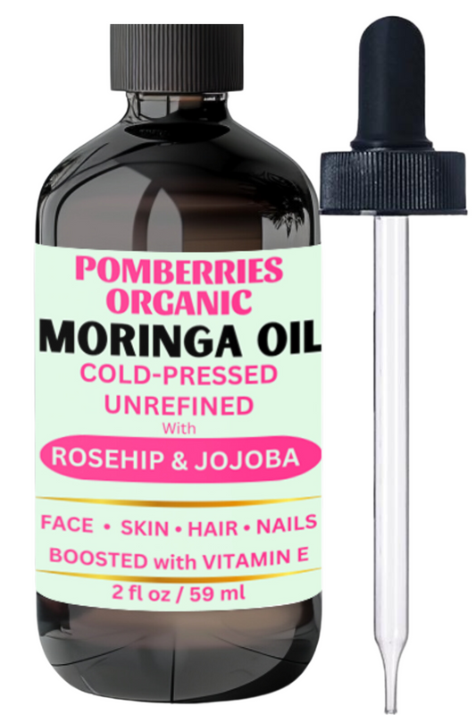 Premium Organic Cold-Pressed Moringa Oil, with Organic Rosehip Oil, & Jojoba Oil, Unrefined & Nutrient-Rich for Skin, Hair & Body, Anti-Aging, Face Oil, Natural Moisturizer, Boosted with Vitamin E