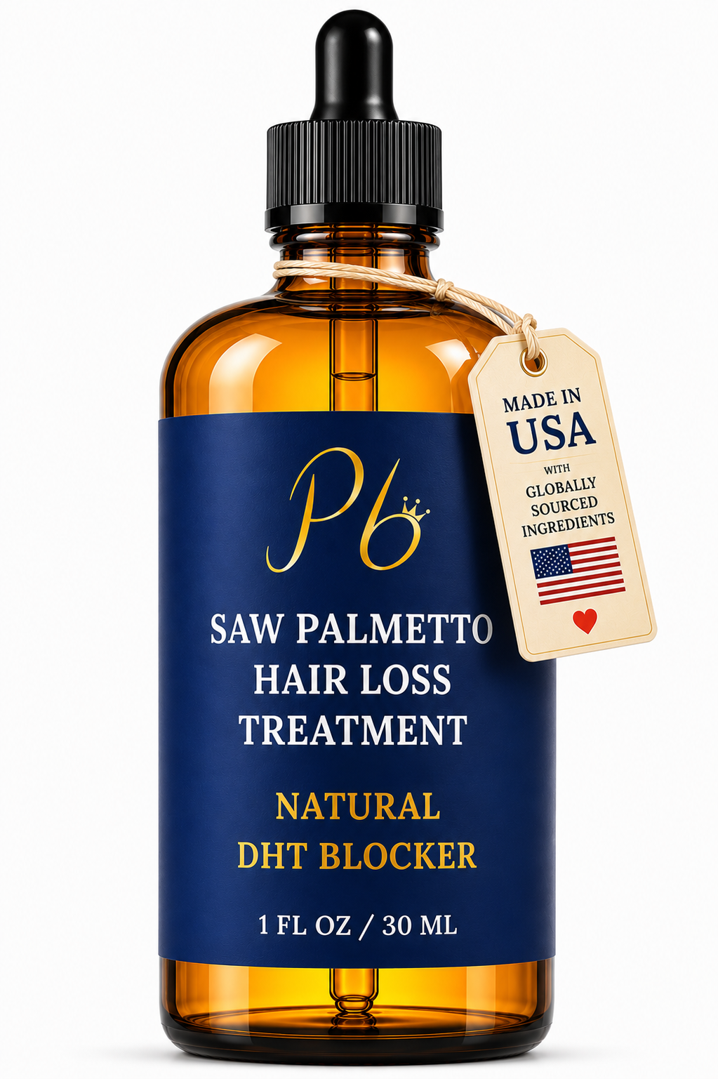 Pomberries Saw Palmetto Hair Oil 1 fl oz | Rosemary, Peppermint, Lavender & Tea Tree | Scalp & Hair Care| Made in USA