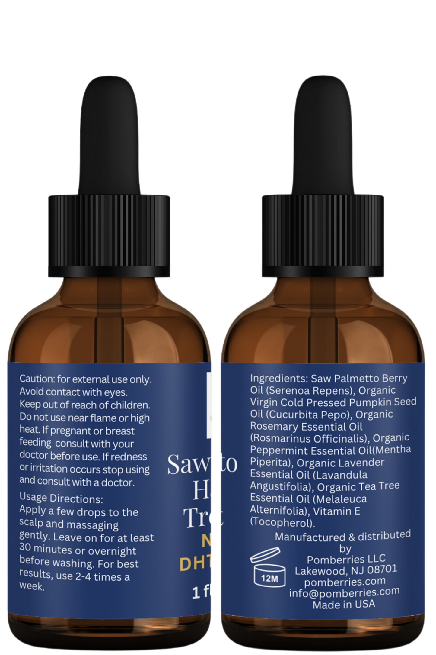 Saw Palmetto Oil Hair Loss Treatment with Rosemary Essential, Tea Tree Essentail, Peppermint Essential, Lavender Essential Oil & Pumpkin Seed Oil for Hair Growth & Strenthning for Men & Women