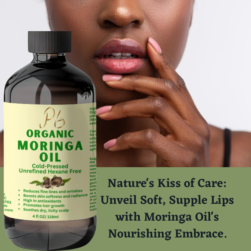 Premium Organic Cold-Pressed Moringa Oil, Unrefined & Nutrient-Rich for Skin, Hair & Body, Anti-Aging, Lightweight Face Oil, Natural Moisturizer 4 fl oz in Amber Glass Bottle