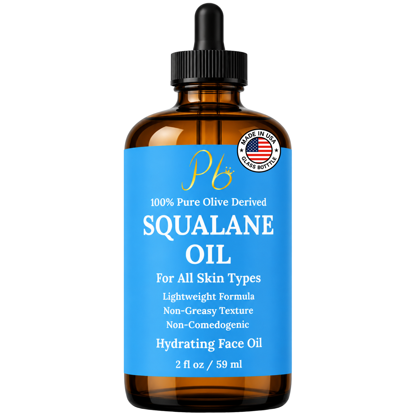 Squalane Oil - 100% Pure Olive Derived Facial Serum 2 fl oz