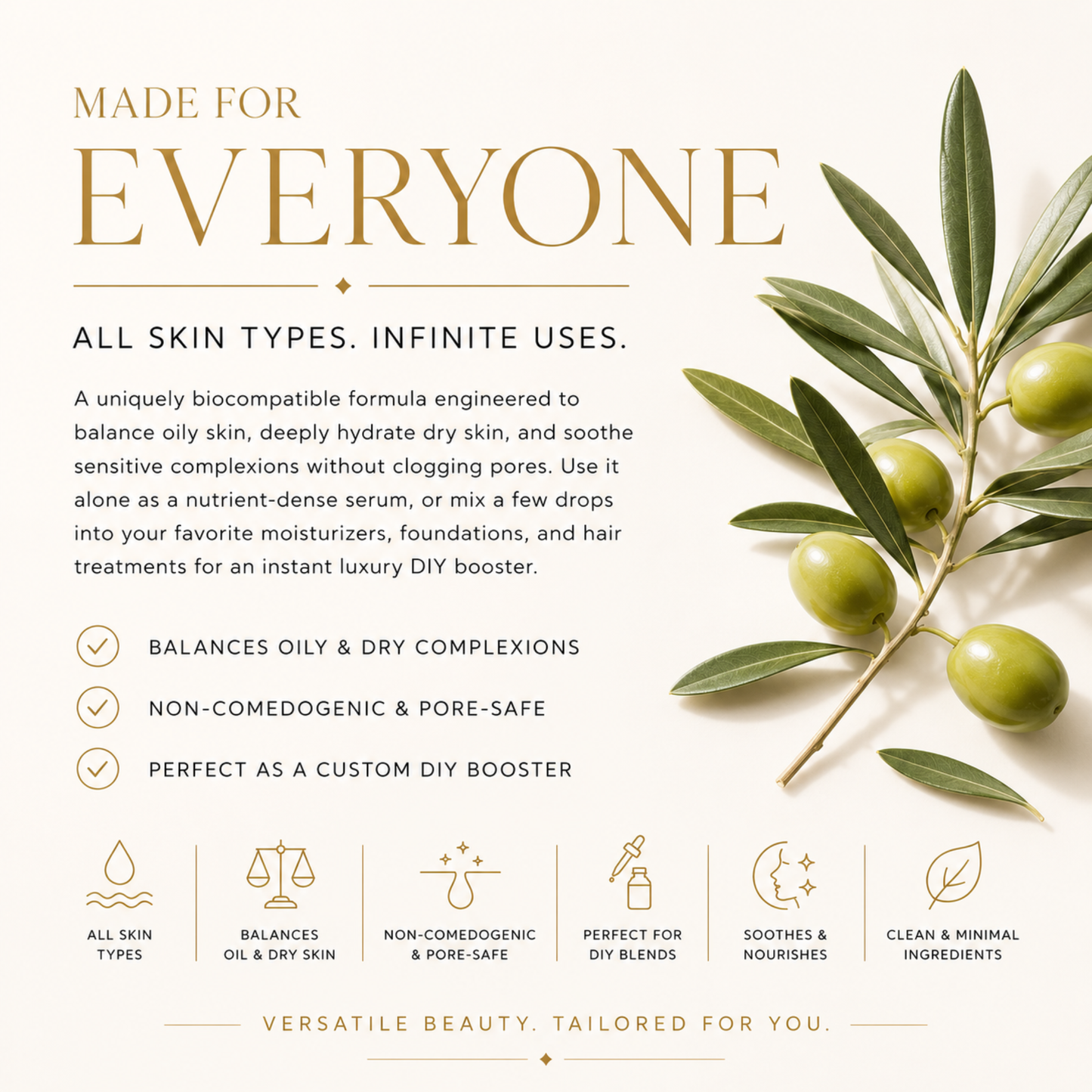 Squalane Oil - 100% Pure Olive Derived Facial Serum 2 fl oz