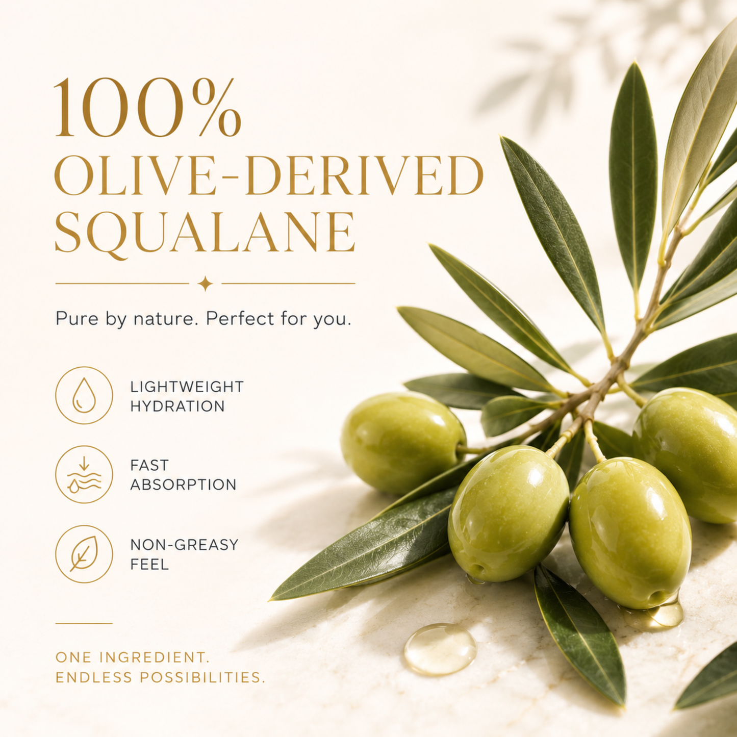 Squalane Oil - 100% Pure Olive Derived Facial Serum 2 fl oz