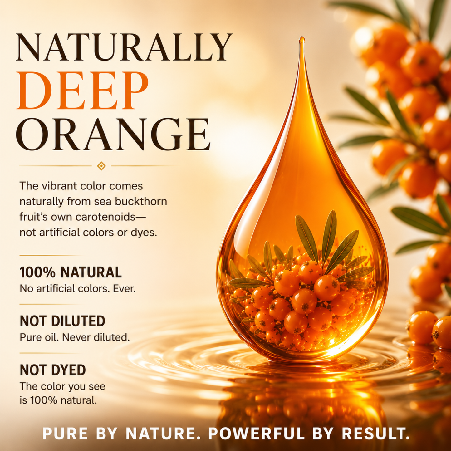 Sea Buckthorn Seed Oil – 100% Pure, Cold-Pressed & Unrefined | Natural Moisturizer for Face, Hair, Skin & Nails – Radiance & Youthful Glow – 2 fl oz Amber Glass Bottle